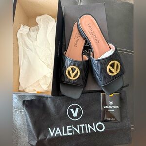 New Valentino By Mario Valentino Black
Slide sandal Size 6 Brand New W/Box